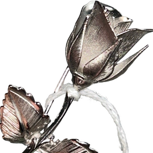 Flower Rose Broach Pendant Silver Floral Jewelry NWT
